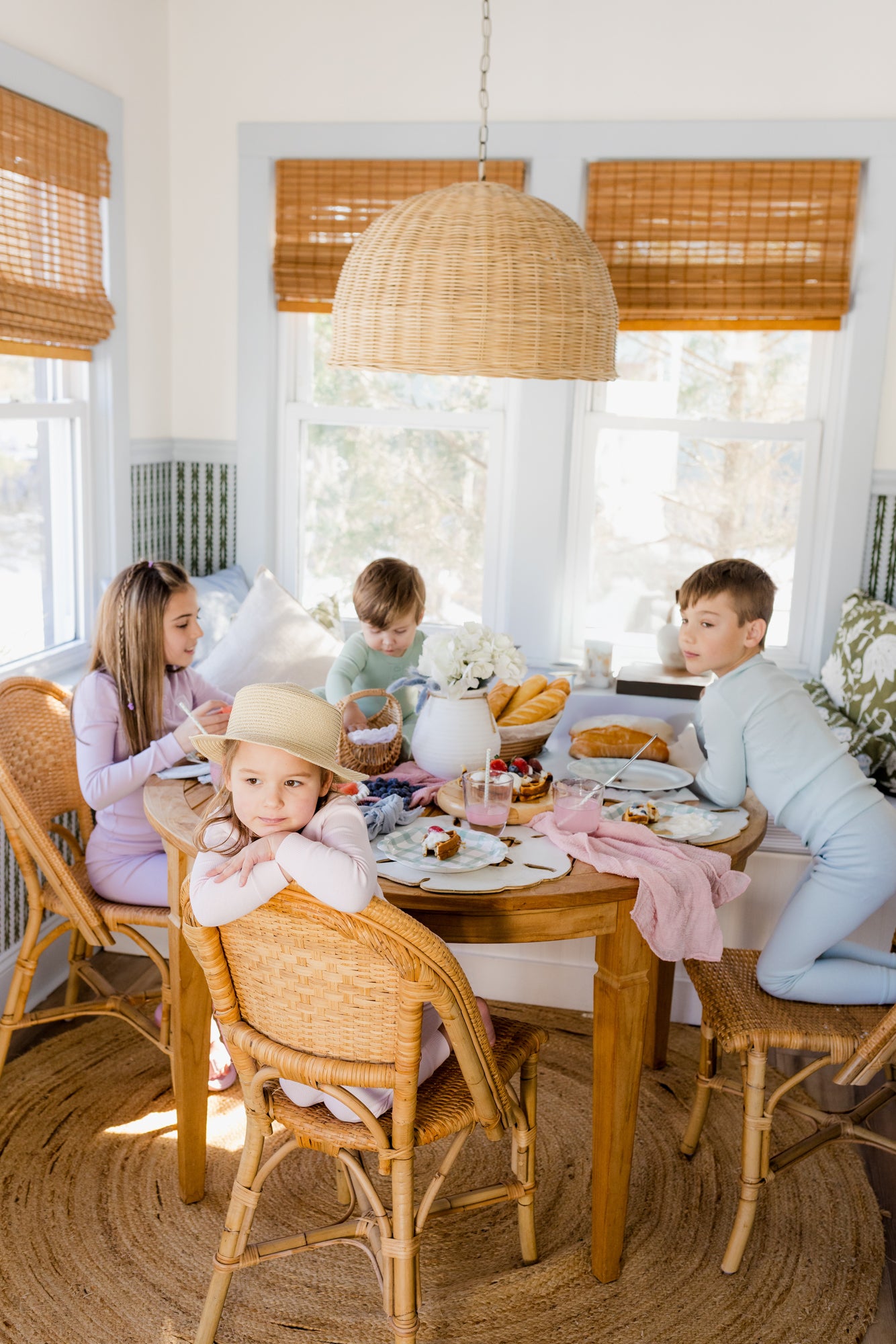 Ribbed Henley Pale Pink PJ