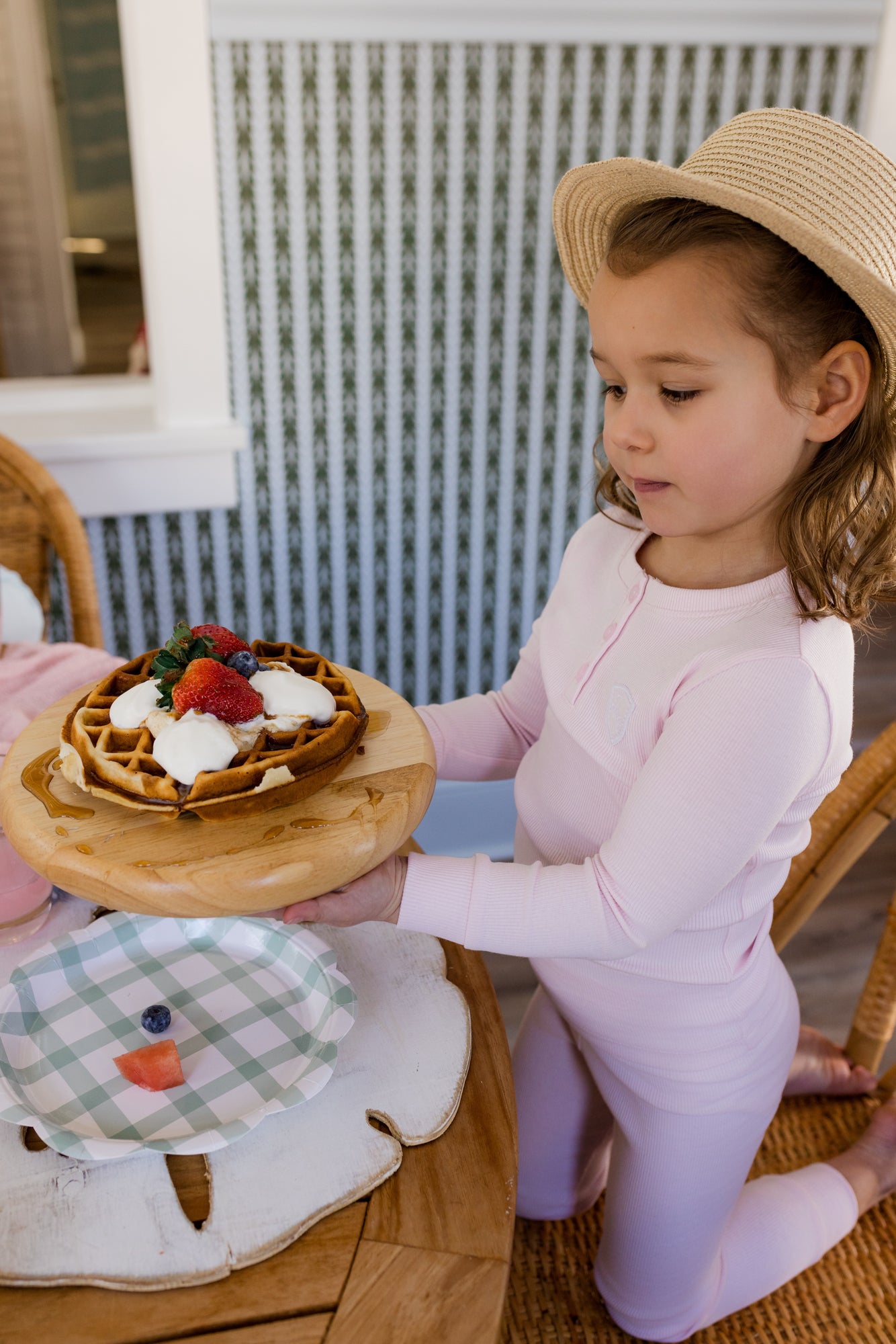 Ribbed Henley Pale Pink PJ