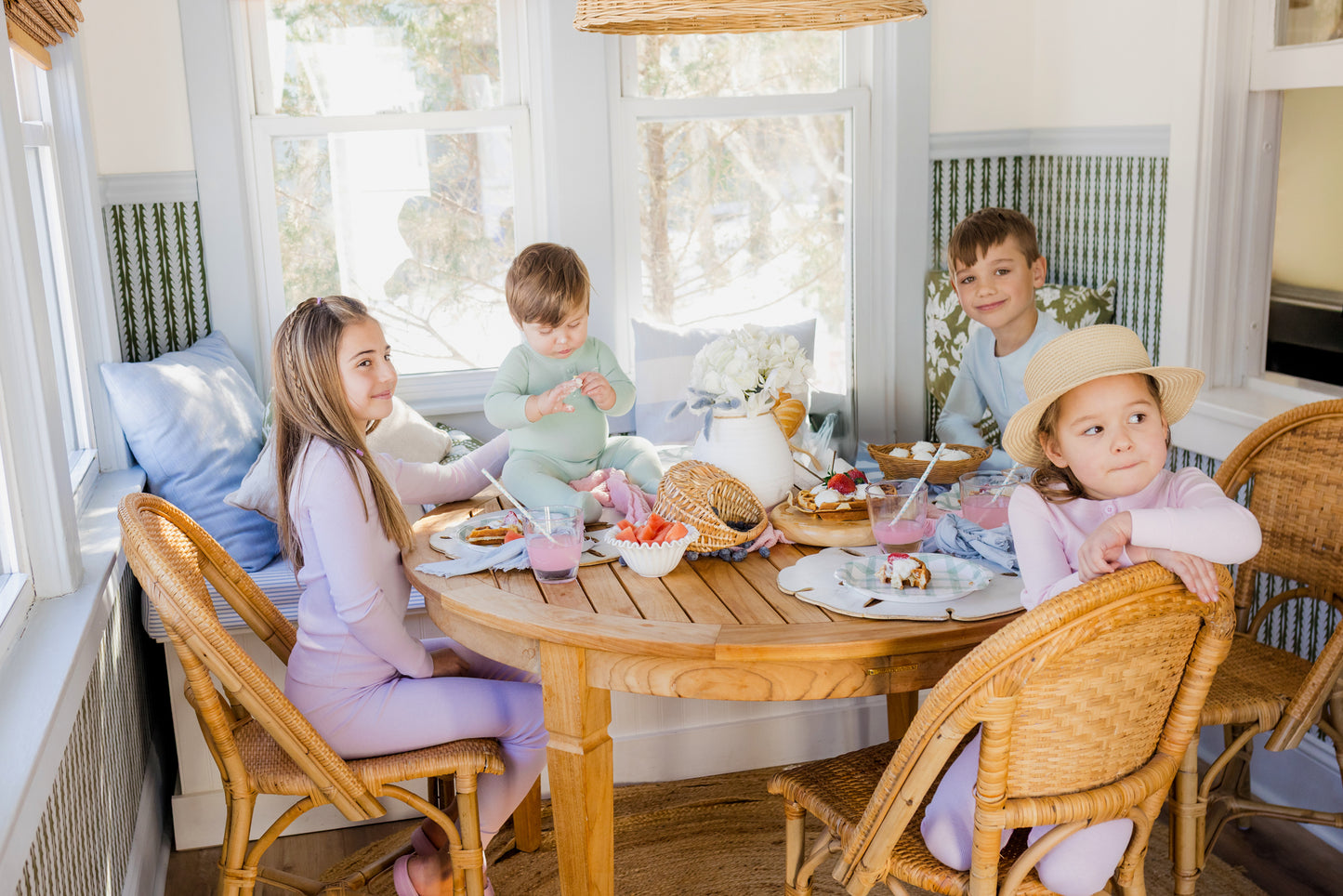 Ribbed Henley Sage Footie