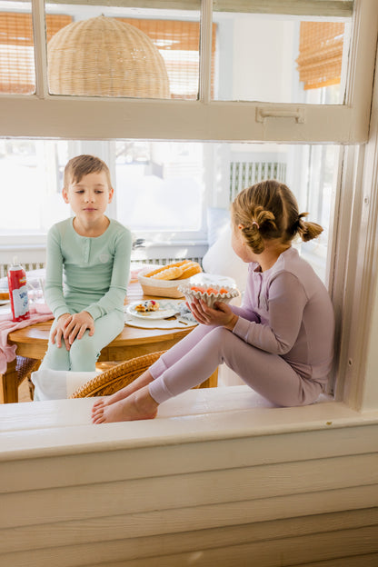 Ribbed Henley Sage PJ