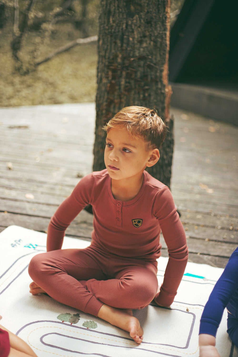 Ribbed Henley Mahogany PJ