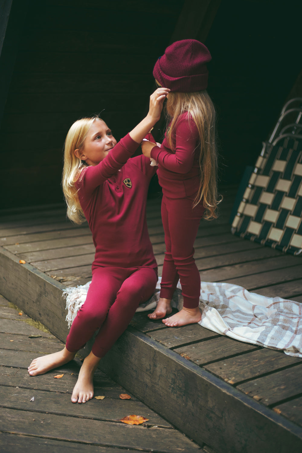 Ribbed Henley Merlot PJ