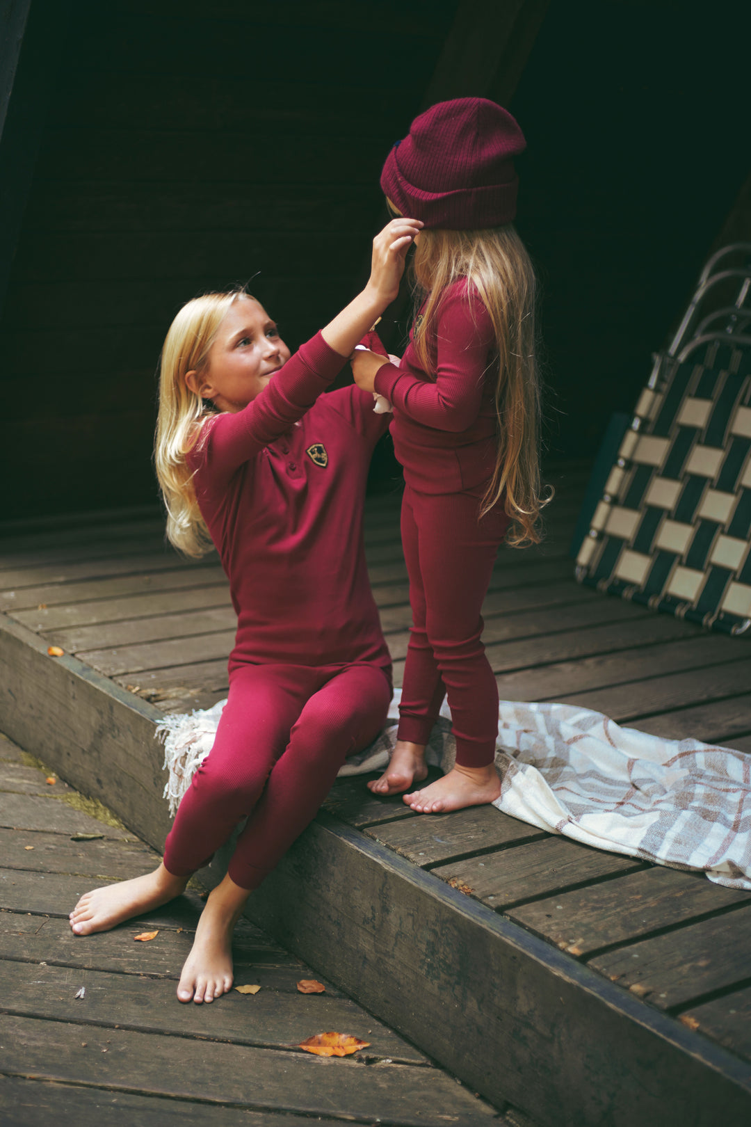 Ribbed Henley Merlot PJ