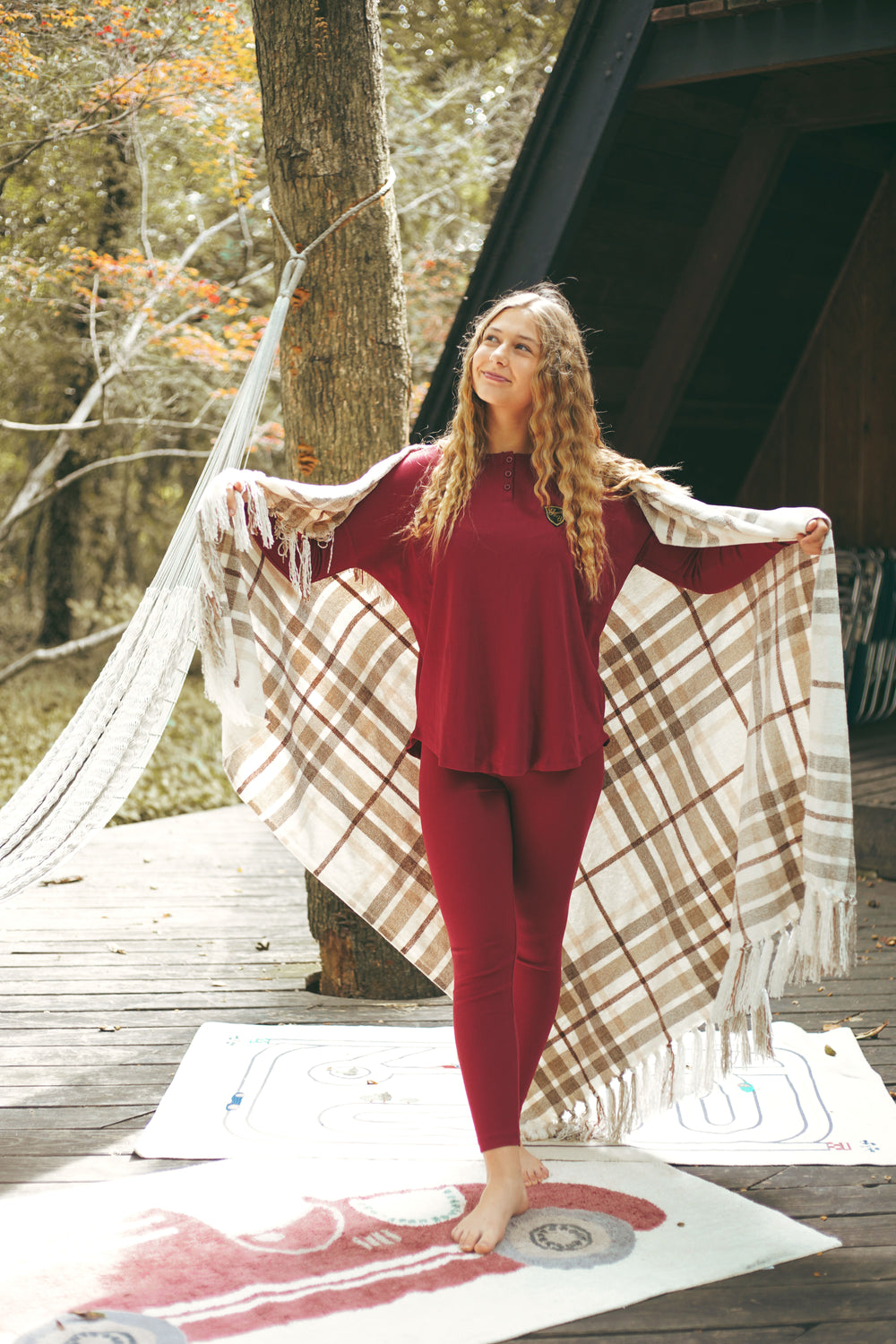 Ribbed Henley Merlot Teens