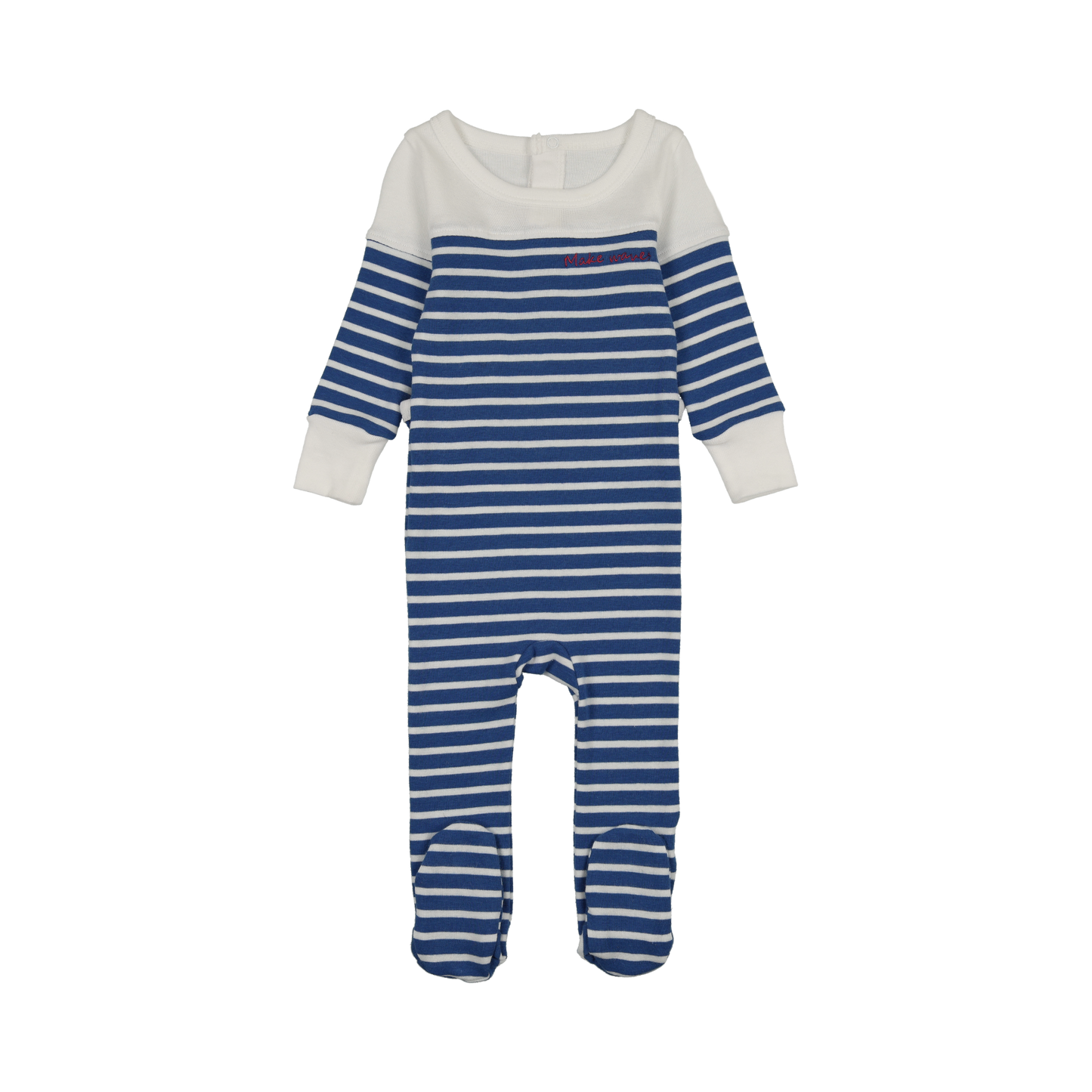 Make Waves Blue Stripe Footie