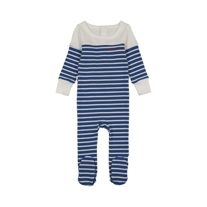 Make Waves Blue Stripe Footie