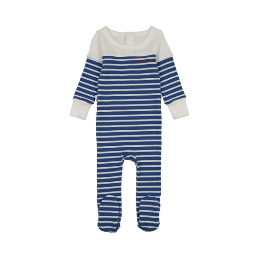 Make Waves Blue Stripe Footie
