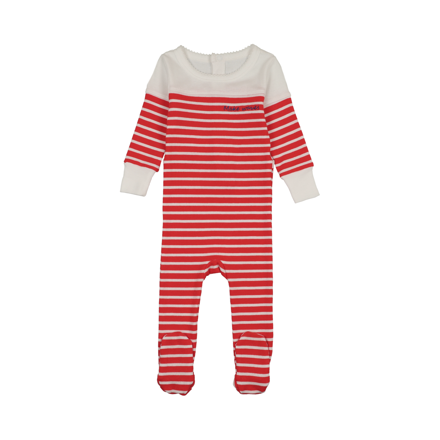 Make Waves Red Stripe Footie