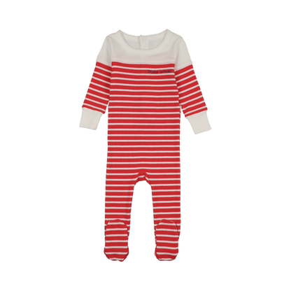 Make Waves Red Stripe Footie