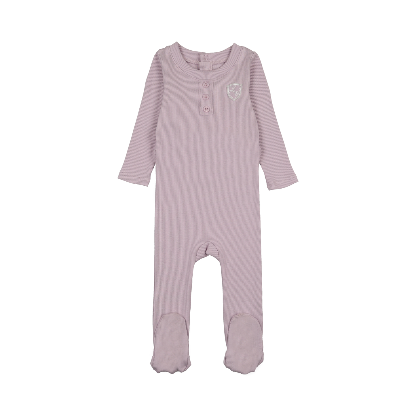 Ribbed Henley Lavender Footie