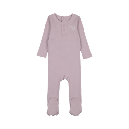 Ribbed Henley Lavender Footie
