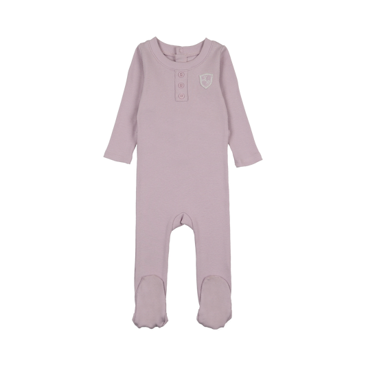 Ribbed Henley Lavender Footie