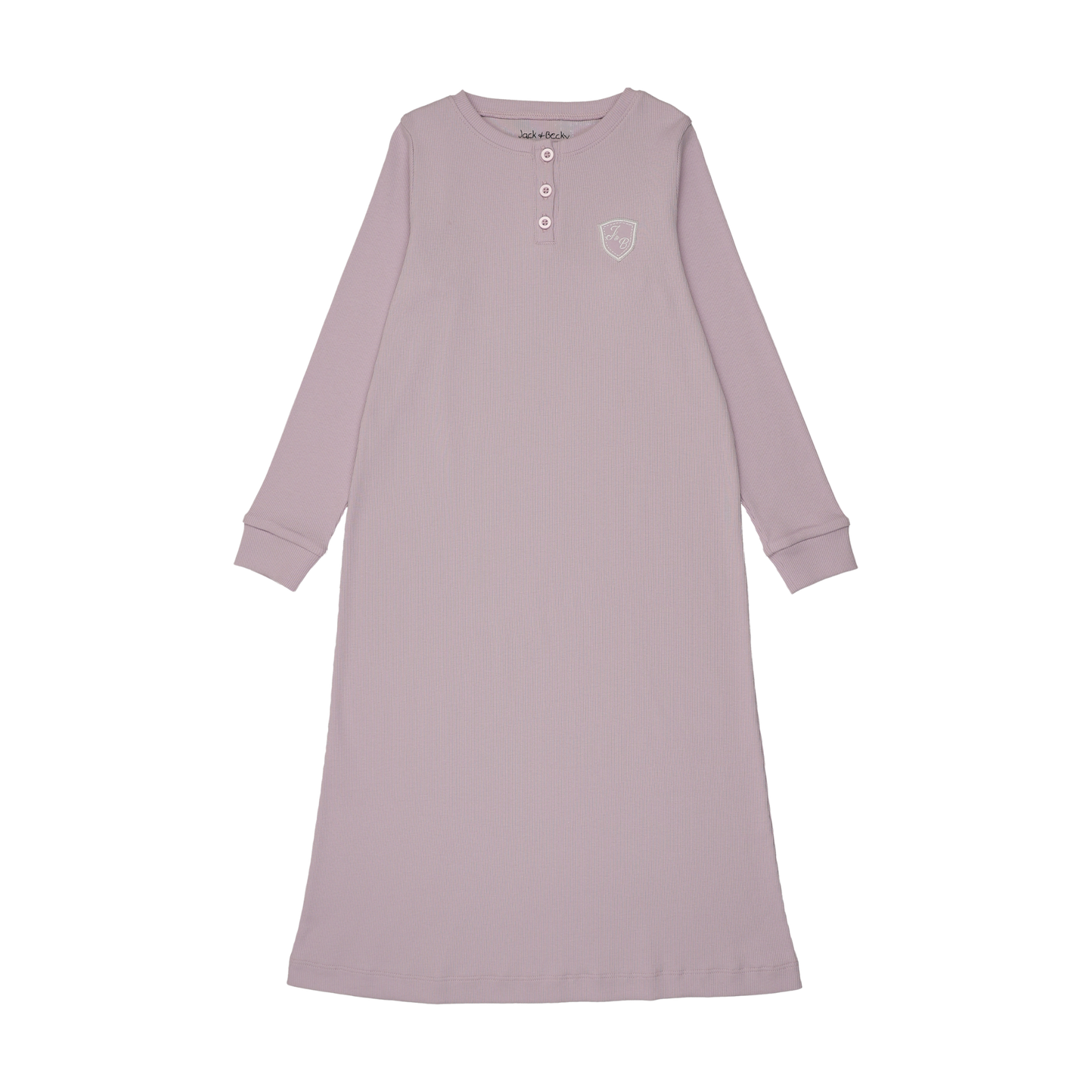 Ribbed Henley Lavender Nightgown Short