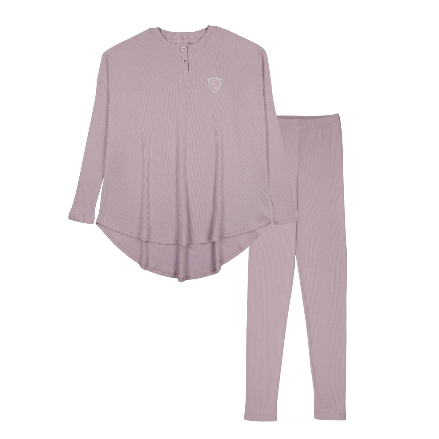 Ribbed Henley Lavender Teens