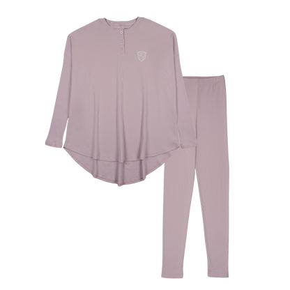 Ribbed Henley Lavender Teens