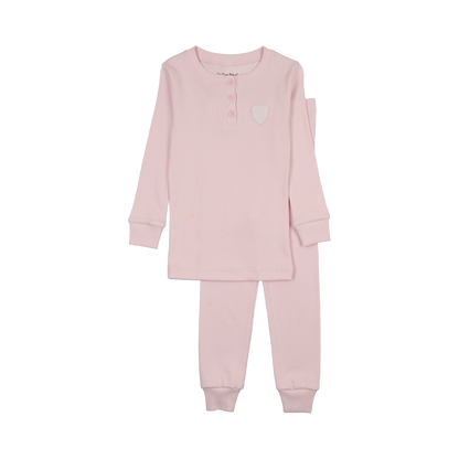 Ribbed Henley Pale Pink PJ
