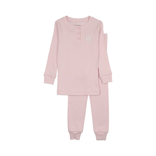 Ribbed Henley Pale Pink PJ