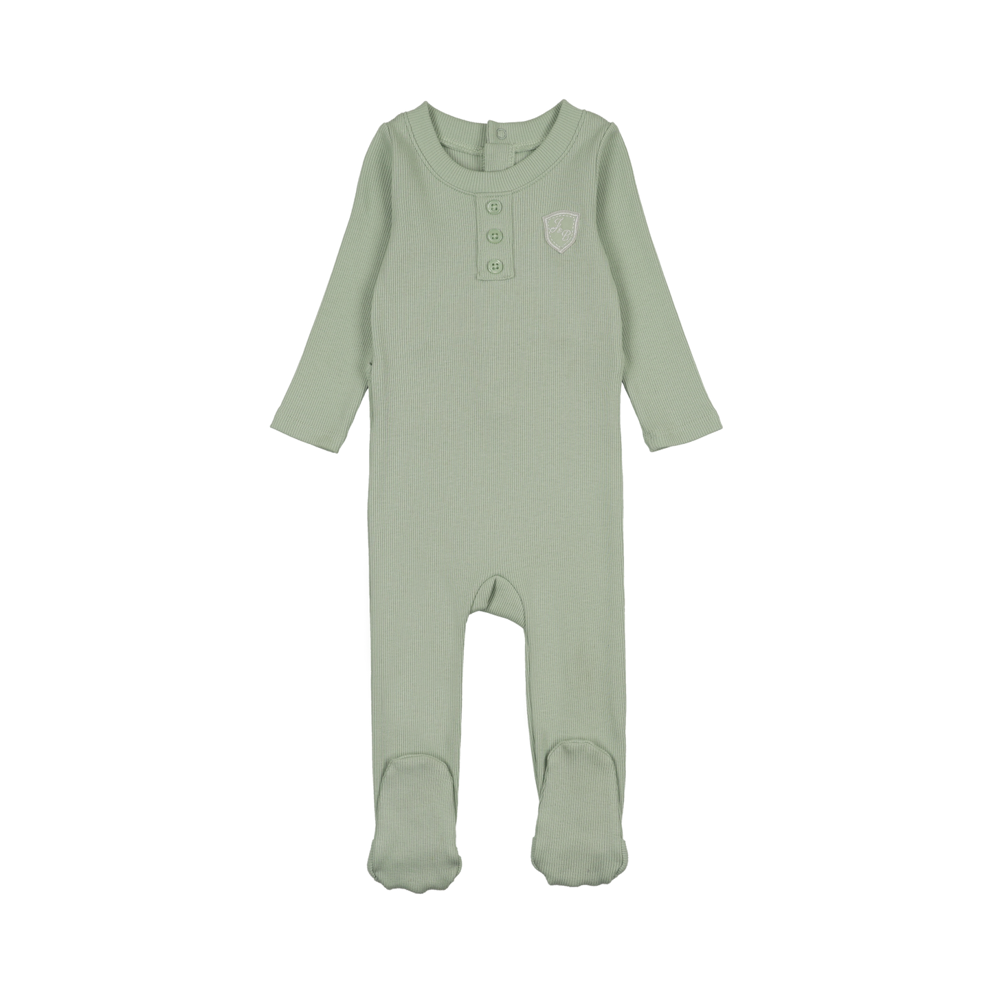 Ribbed Henley Sage Footie