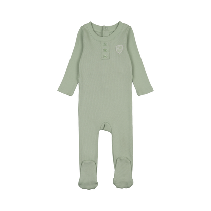 Ribbed Henley Sage Footie