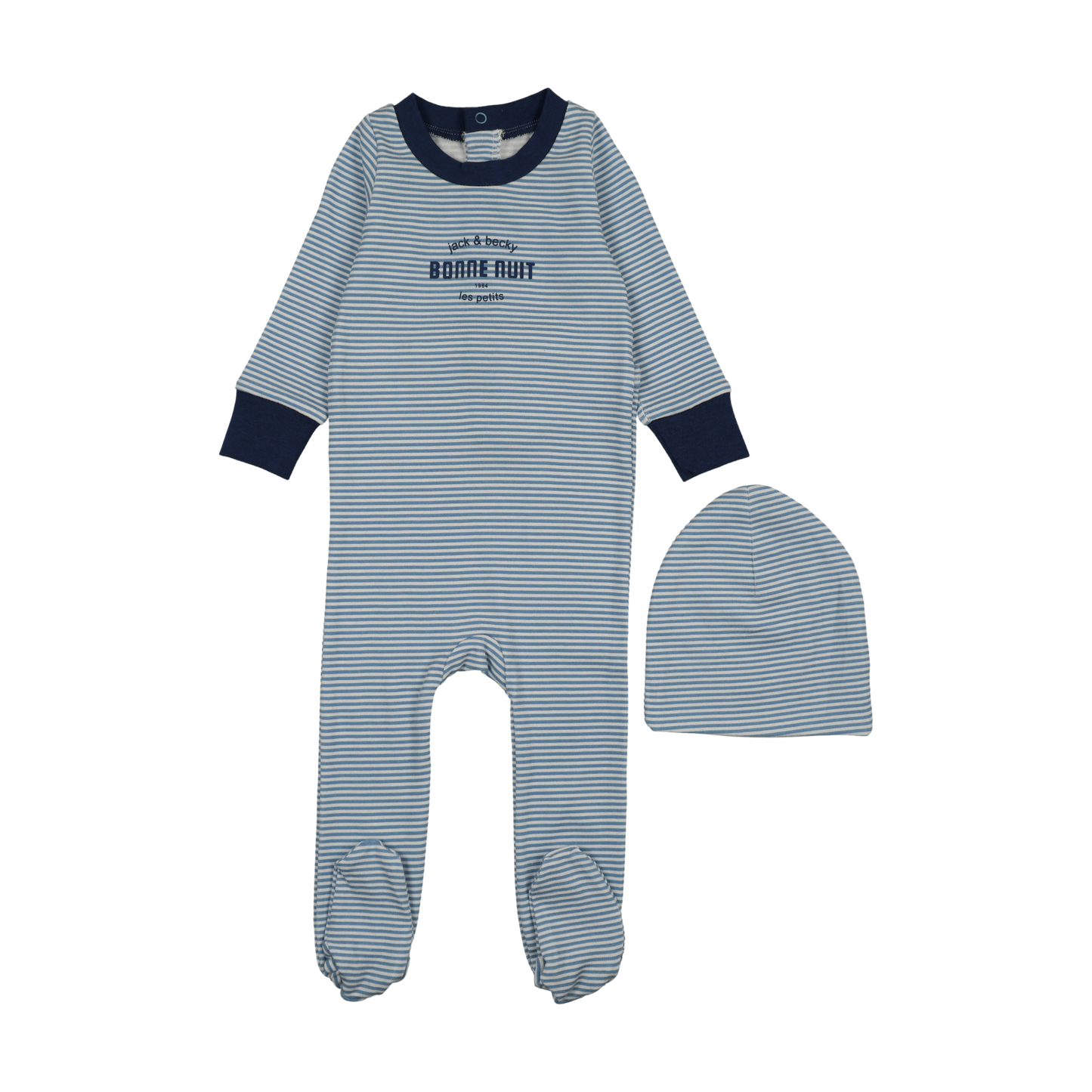 Bonne Nuit Blue Stripe Footie
