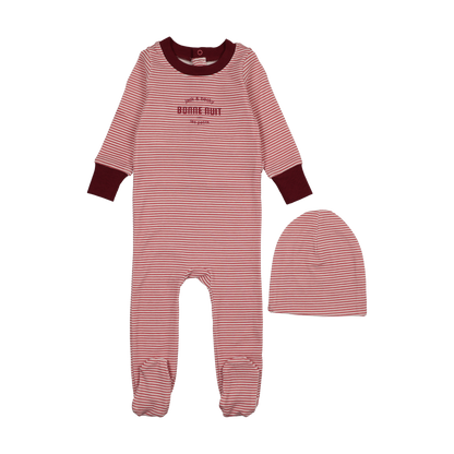 Bonne Nuit Pink Stripe Footie