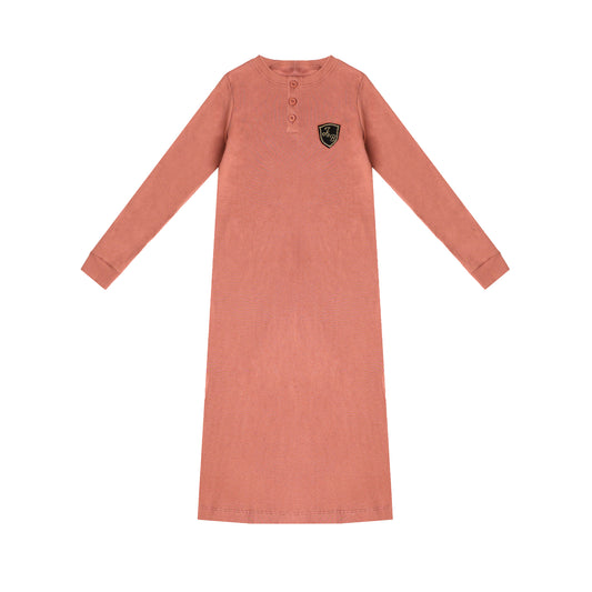 Ribbed Henley Mahogany Nightgown